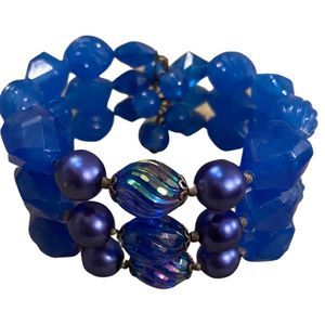 Beautiful Blue Beaded Wrap Bracelet